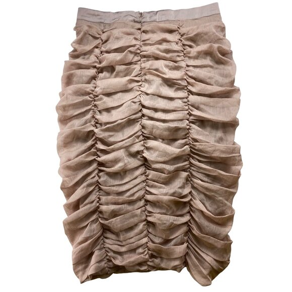 Sexy Ruched Two-Piece Beige Set Crop Top & High-Waisted‎ Skirt Fashion Nova XL - Picture 8 of 9